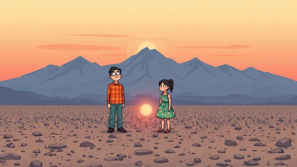 삶의 부조리함과 희망 (cartoon 스타일)