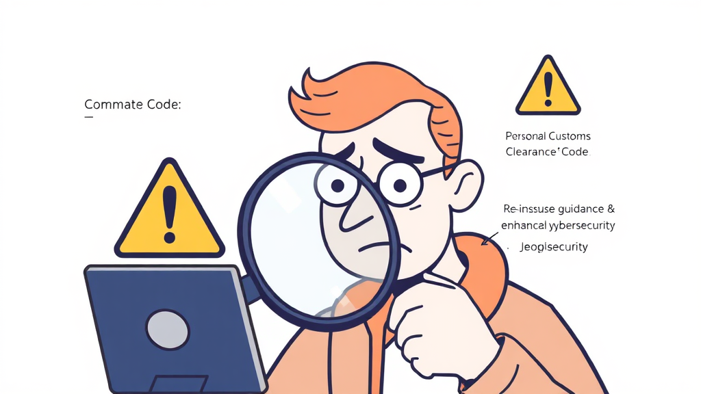 개인통관고유번호 재발급 필요성 (illustration 스타일)