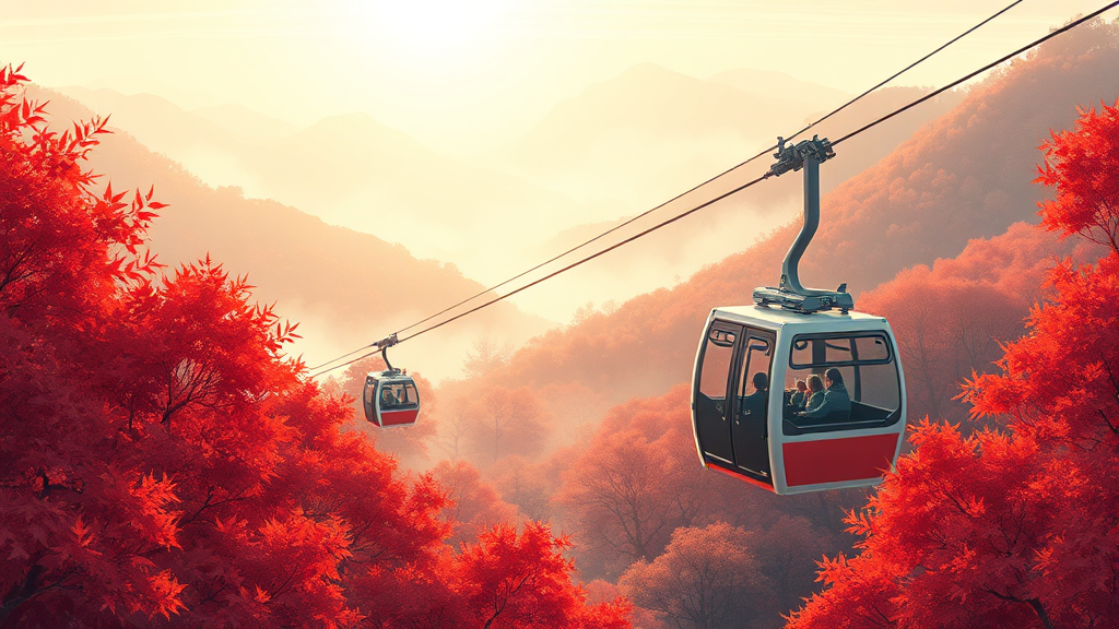 가리왕산 케이블카 소개 일러스트