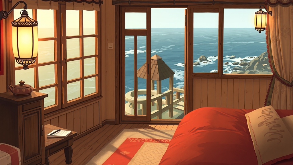 울릉도 숙소 정보 (illustration 스타일)