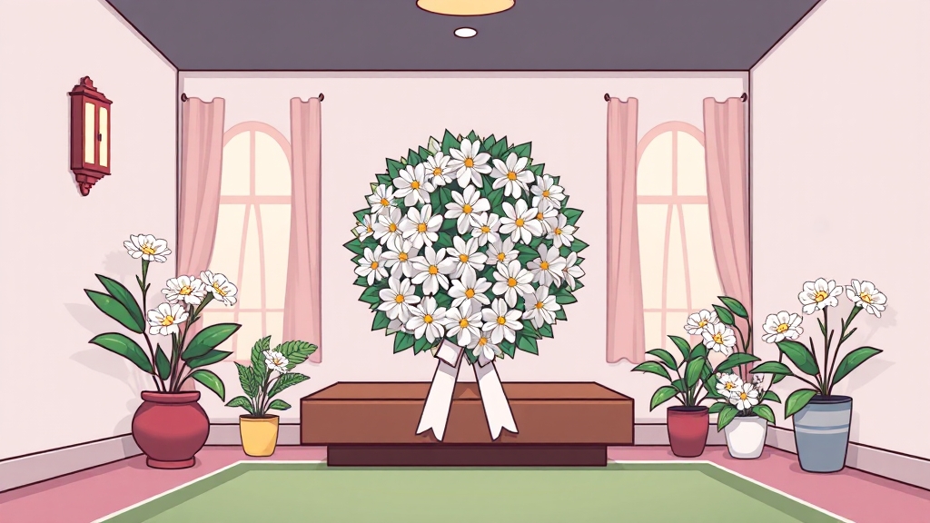 장례식장별 꽃배달 정보 (cartoon 스타일)