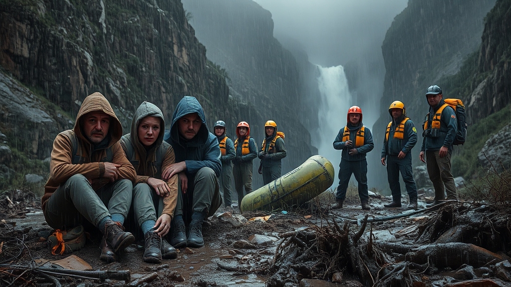 집중호우 시, 어떻게 대처해야 할까요? (realistic 스타일)