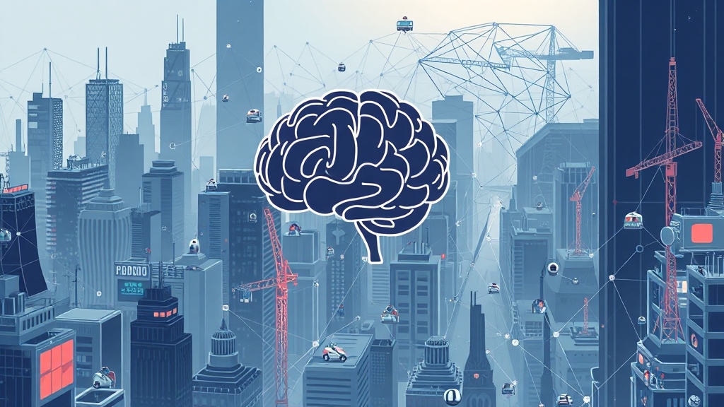 AI, 직업 구조 변화 가속화 (illustration 스타일)