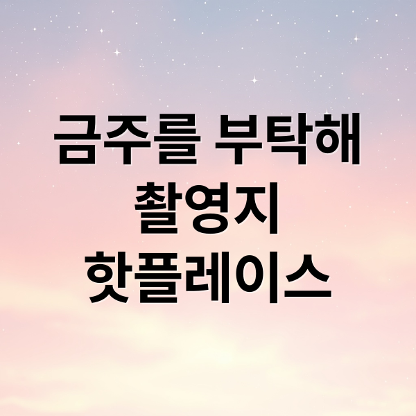 금주를 부탁해
촬영지
핫플레이스 (금주를 부탁해 등장인물 촬영지)