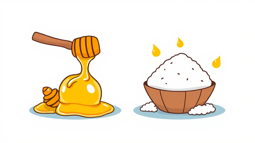 꿀 섭취가 혈당 관리에 미치는 영향 분석 (cartoon 스타일)