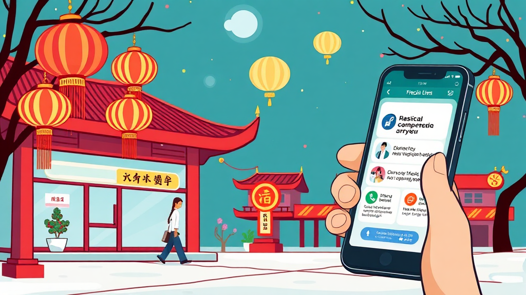 스마트폰 앱으로 설 연휴 약국 정보 실시간 확인 (cartoon 스타일)