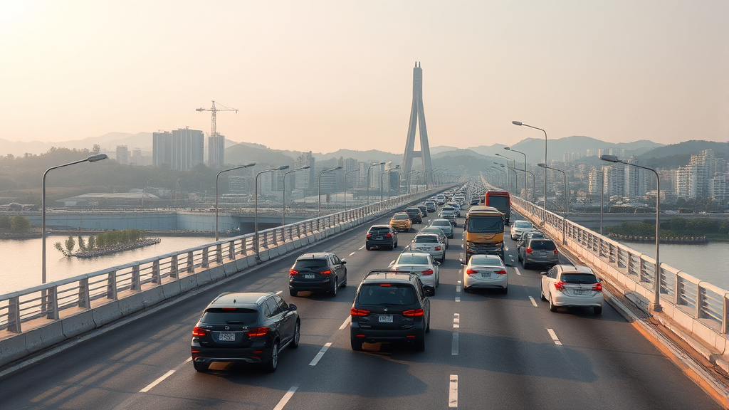 교통 흐름 개선 효과 (realistic 스타일)