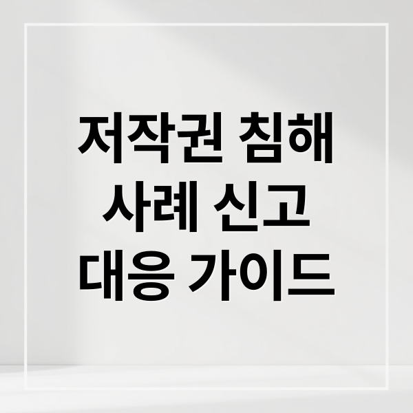 저작권 침해
사례 신고
대응 가이드 (저작권 침해 대응 신고)