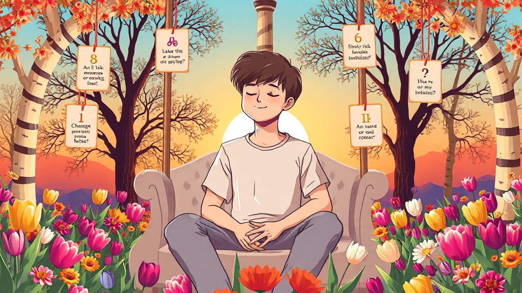 문항 유형과 심리 분석 (illustration 스타일)