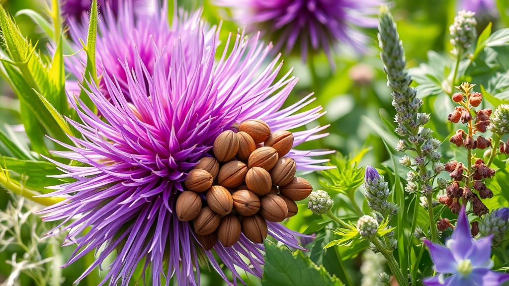 밀크씨슬, 어떤 식물인가요? (realistic 스타일)