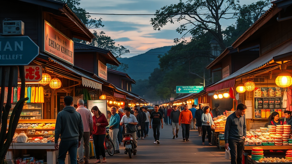 달랏 야시장 방문 꿀팁: 최적의 시간과 교통 정보 (realistic 스타일)