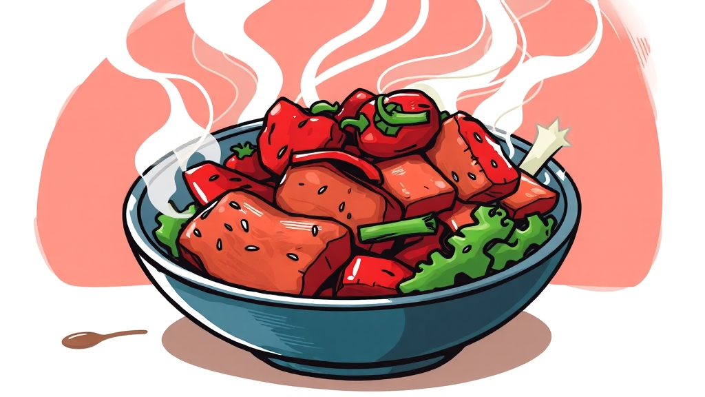 돼지고기 칼로리 정보 (cartoon 스타일)