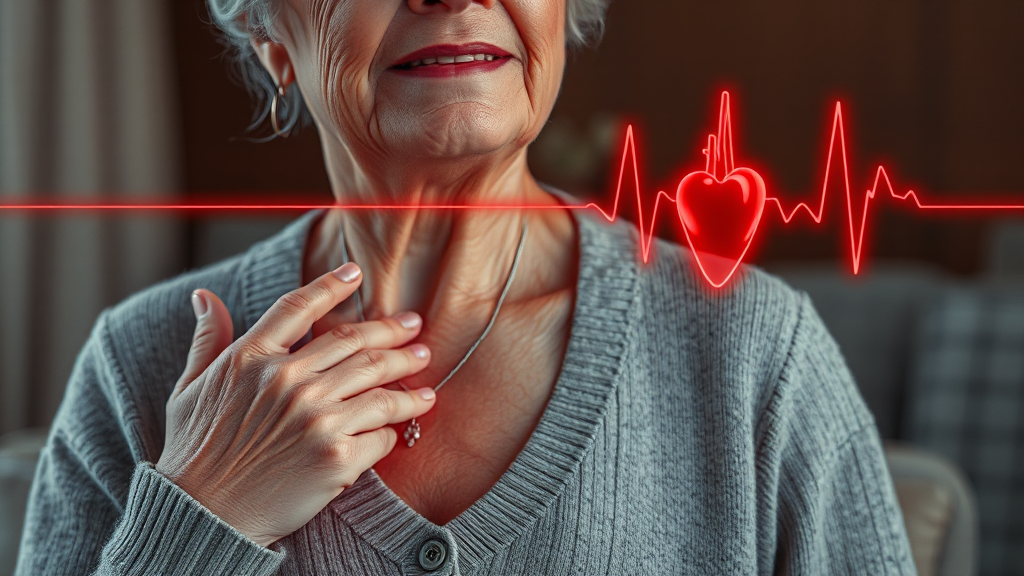 심근경색 전조증상: 비전형적 증상 (realistic 스타일)