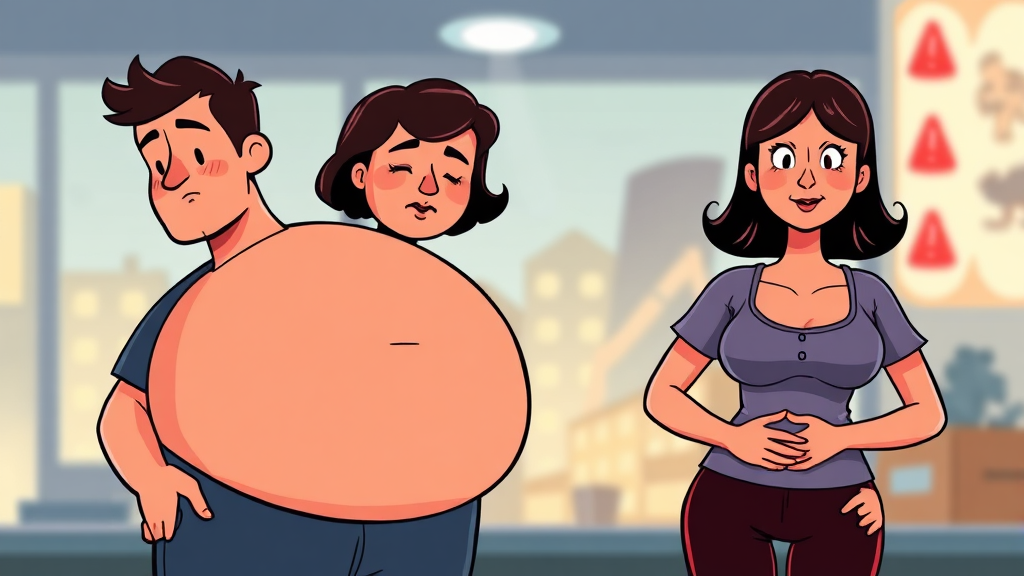 대사증후군 증상 (cartoon 스타일)