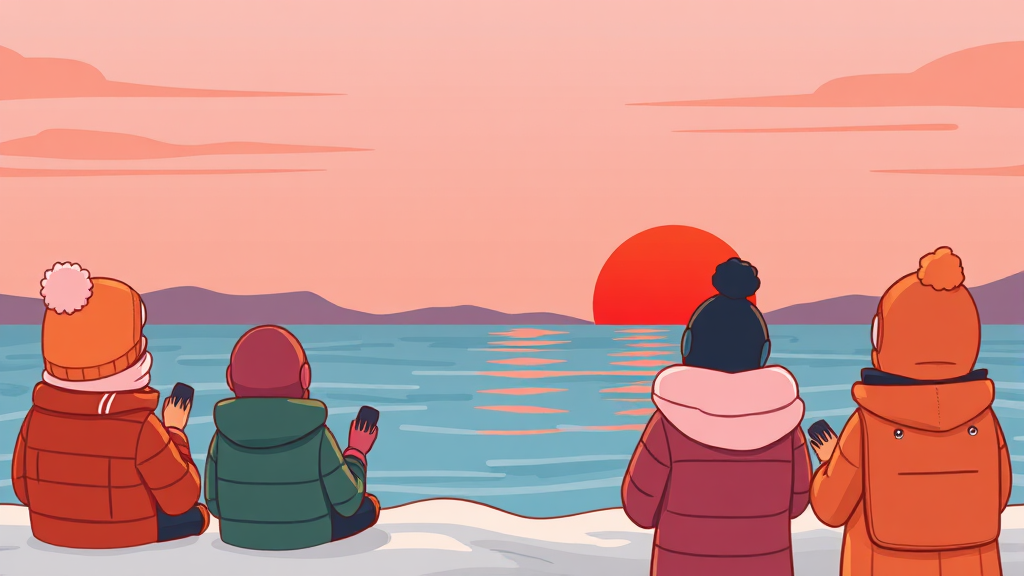 인천 해돋이: 일출 시간 및 날씨 정보 (cartoon 스타일)