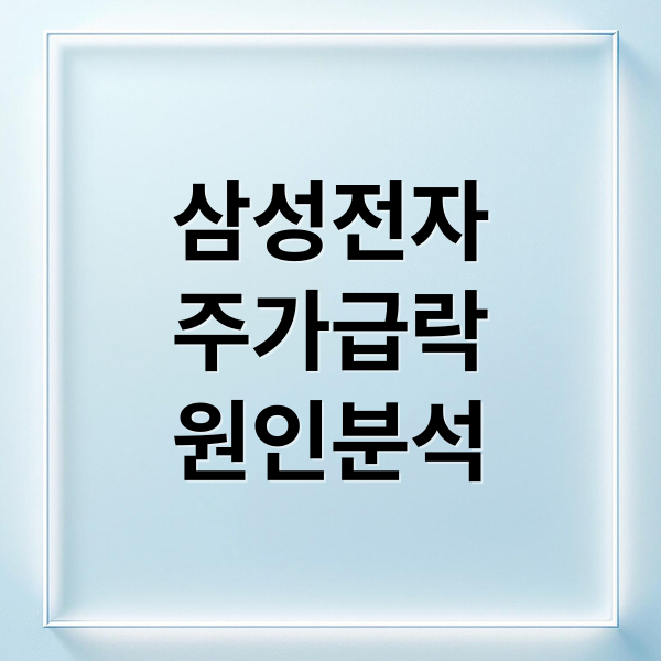 삼성전자
주가급락
원인분석 (삼성전자 검은수요일)