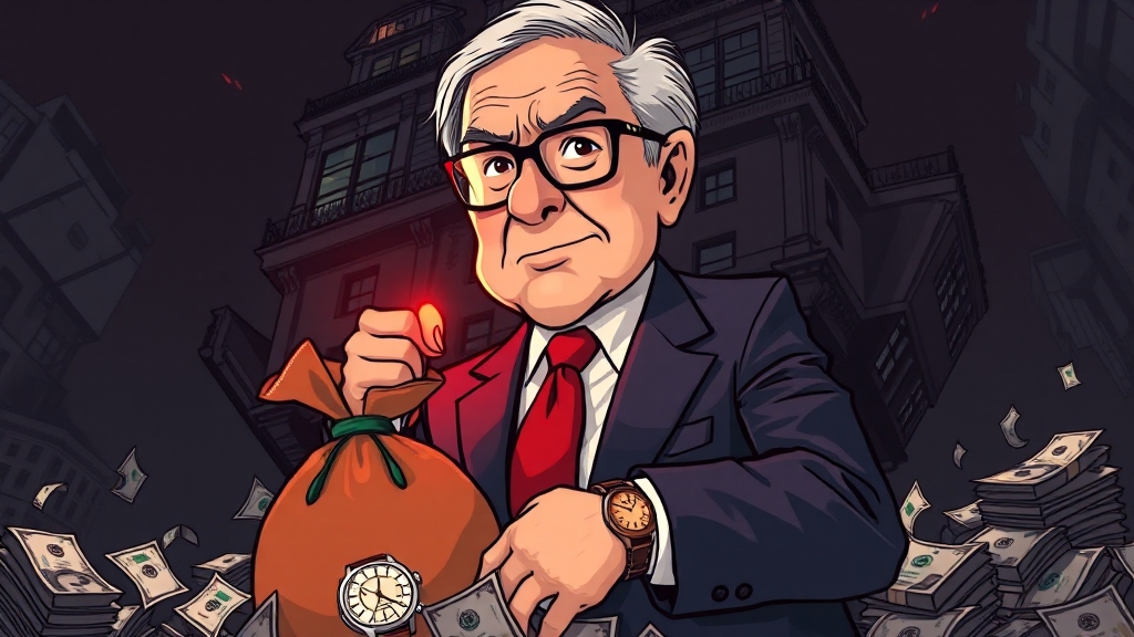 워렌 버핏 경고 의미 (cartoon 스타일)