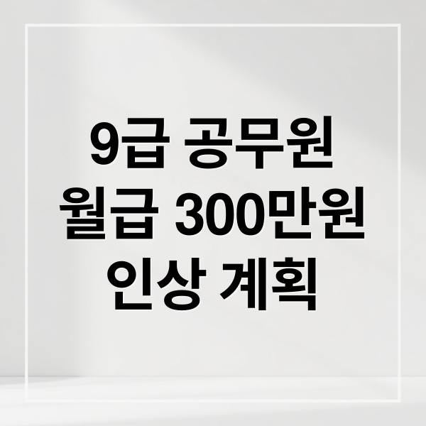 9급 공무원
월급 300만원
인상 계획 (9급 공무원 초임 300만원)