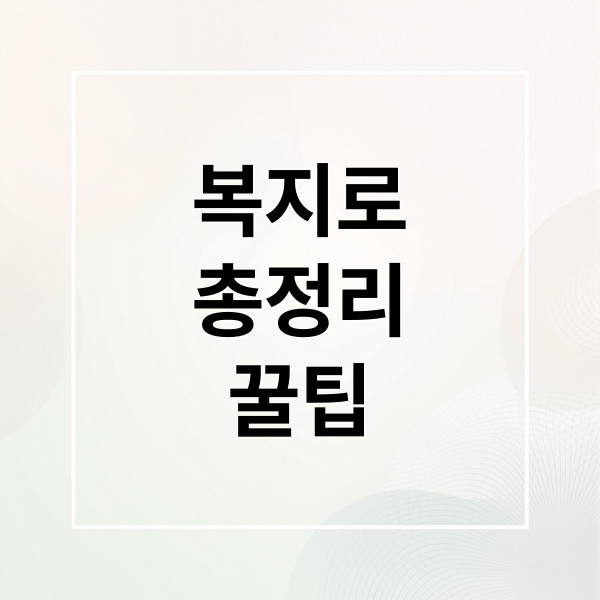 복지로
총정리
꿀팁 (복지로 맞춤 지원금)