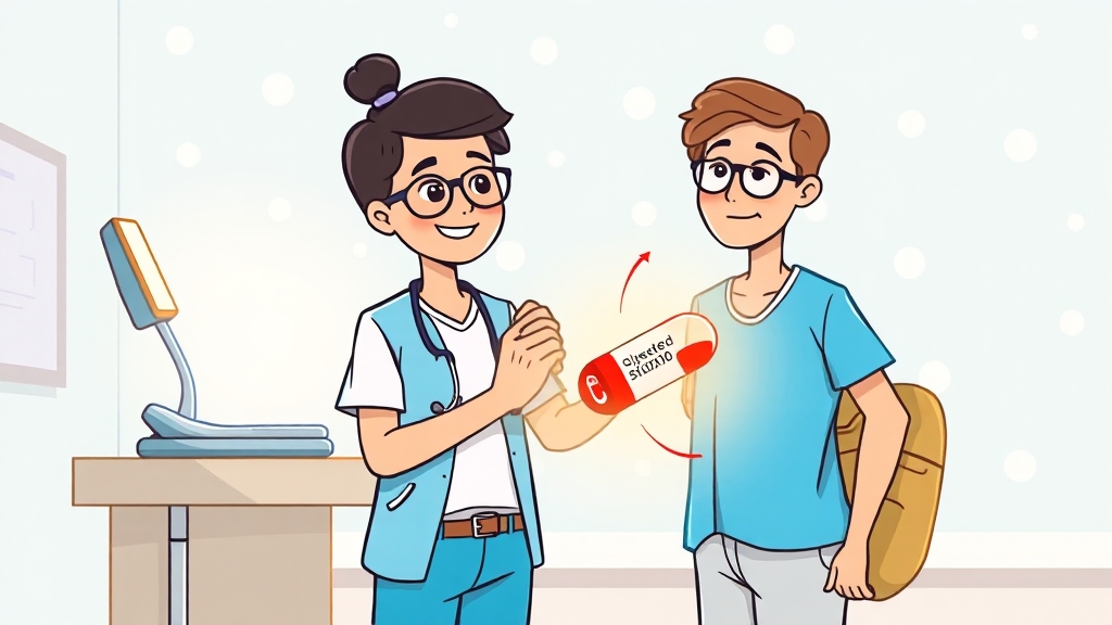 당화혈색소 검사 방법과 장점 (cartoon 스타일)