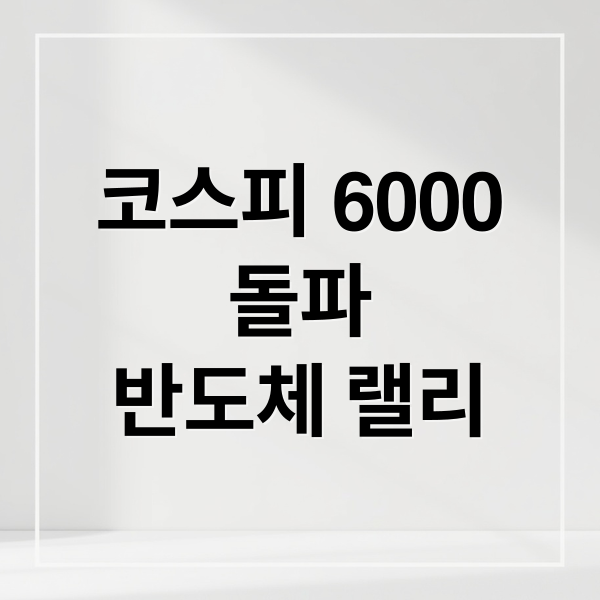 코스피 6000
돌파
반도체 랠리 (코스피 6000 돌파 시총 5000조)