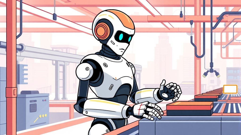 휴머노이드 로봇 산업 성장 배경 (cartoon 스타일)
