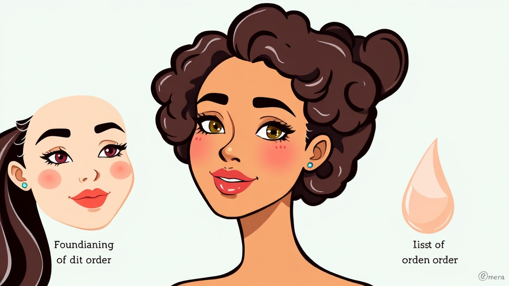 건성 피부 기초 화장품, 올바른 사용 순서와 팁 (cartoon 스타일)