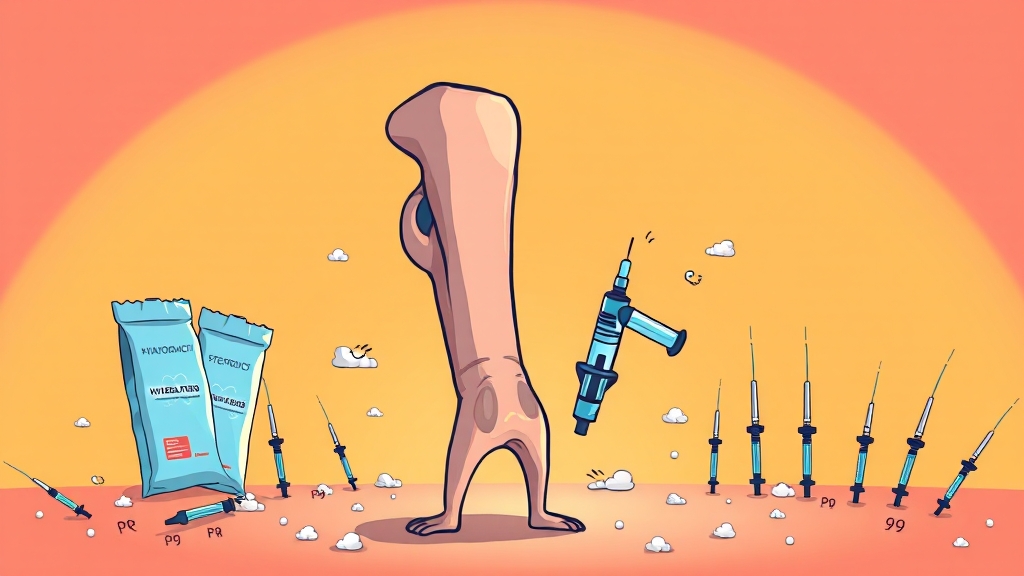 연골 주사 성분과 효과 (cartoon 스타일)