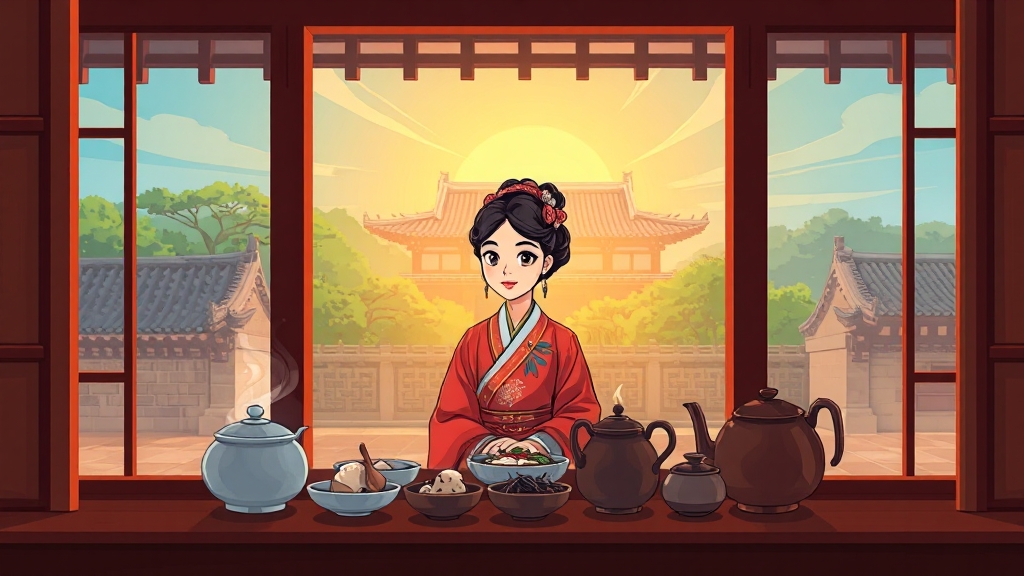 공간 분위기와 역사적 재현 (cartoon 스타일)