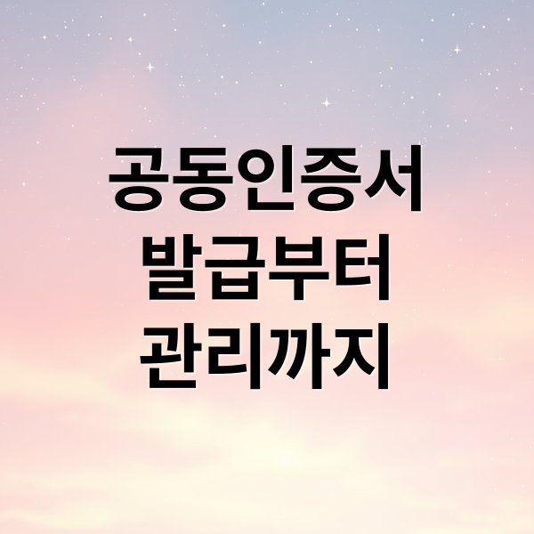 공동인증서
발급부터
관리까지 (공동인증서 발급 절차)