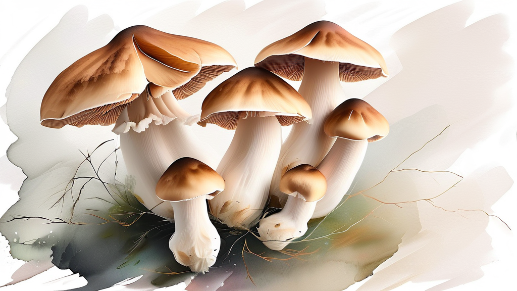 신선한 능이버섯 고르는 법과 품질 선별 (watercolor 스타일)
