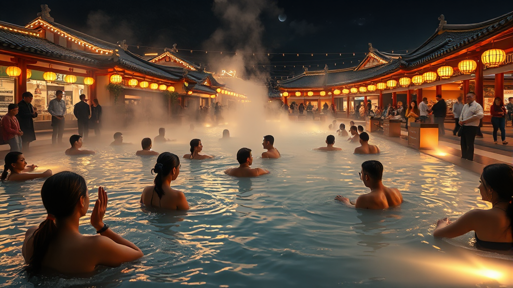 유성온천, 어떤 곳일까? (realistic 스타일)