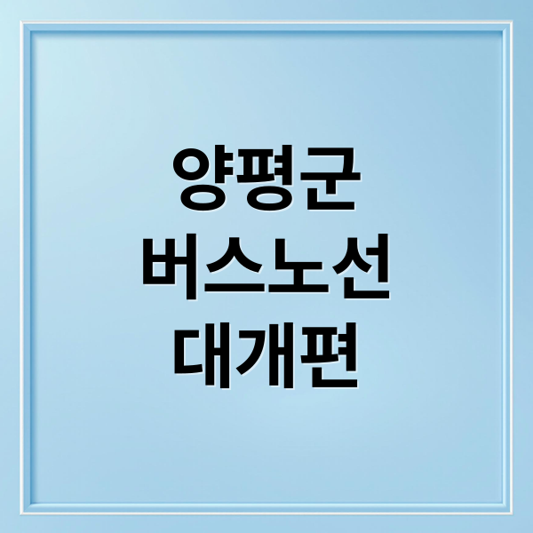 양평군
버스노선
대개편 (양평군 버스 노선체계 개편)