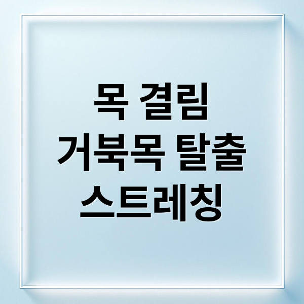 목 결림 거북목 탈출 스트레칭 (목 결림 거북목 직장인 스트레칭)
