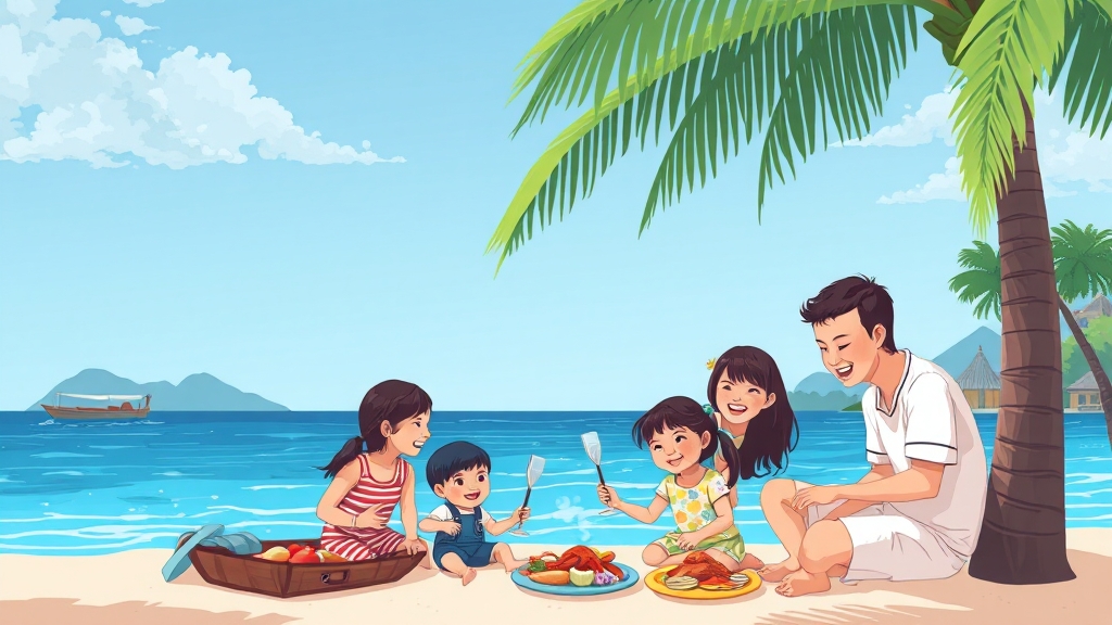 푸꾸옥, 왜 가족여행에 좋을까? (illustration 스타일)