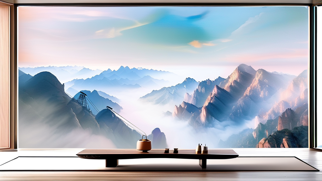 비봉산 정상에서 만나는 청풍호의 절경 (watercolor 스타일)