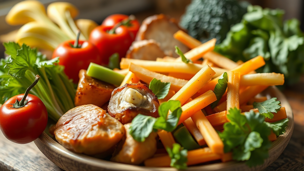 혈당 조절을 위한 식사 순서의 마법: 거꾸로 식사법 (realistic 스타일)