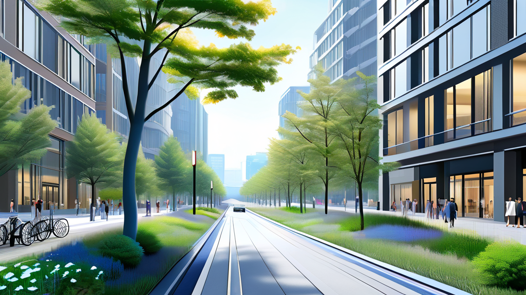 실버타운의 입지 조건과 편리한 교통망 (watercolor 스타일)