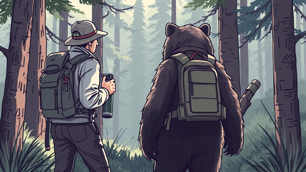 곰 조우 시 대처 요령 (illustration 스타일)