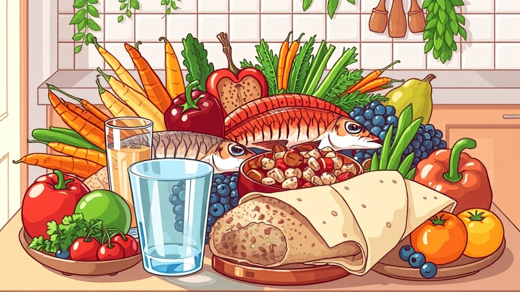 혈압&콜레스테롤 관리 식단 가이드 (cartoon 스타일)