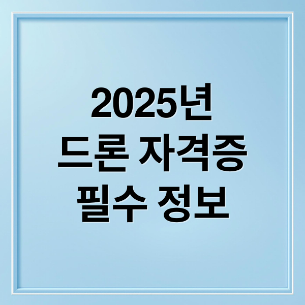 2025년
드론 자격증
필수 정보 (2025 드론 자격증)
