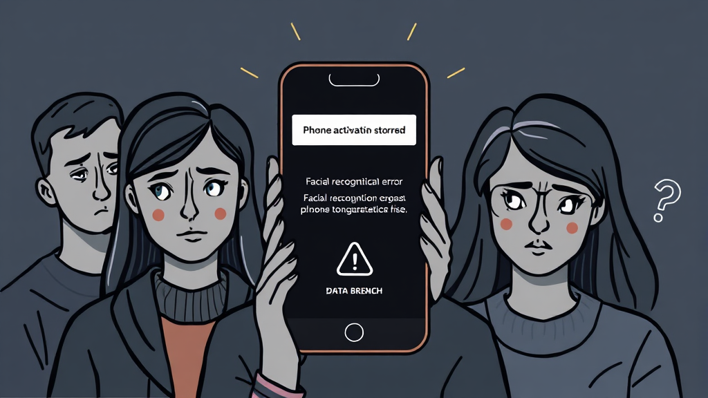 안면인식 개통, 문제점은? (illustration 스타일)