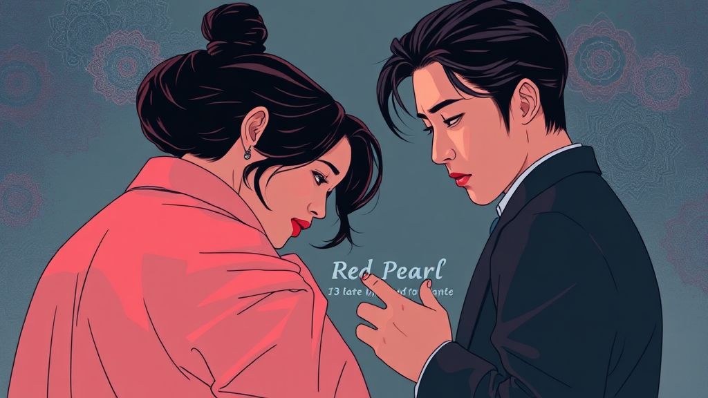 얽히고설킨 인물들의 복잡한 관계와 갈등 (illustration 스타일)