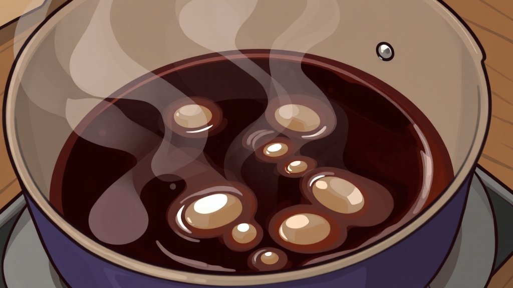 간장 양념 만들기 과정 (cartoon 스타일)