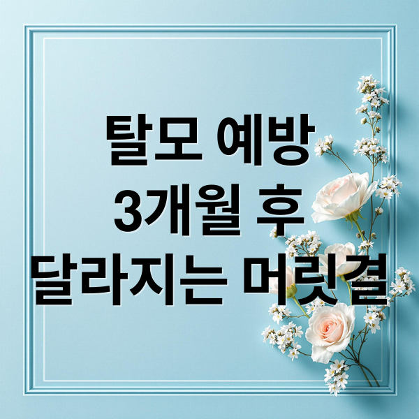 탈모 예방
3개월 후
달라지는 머릿결 (탈모 예방 관리)