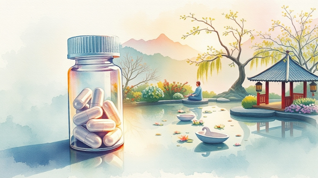 공황장애 치료 방법: 약물, 인지행동, 한의학 (watercolor 스타일)