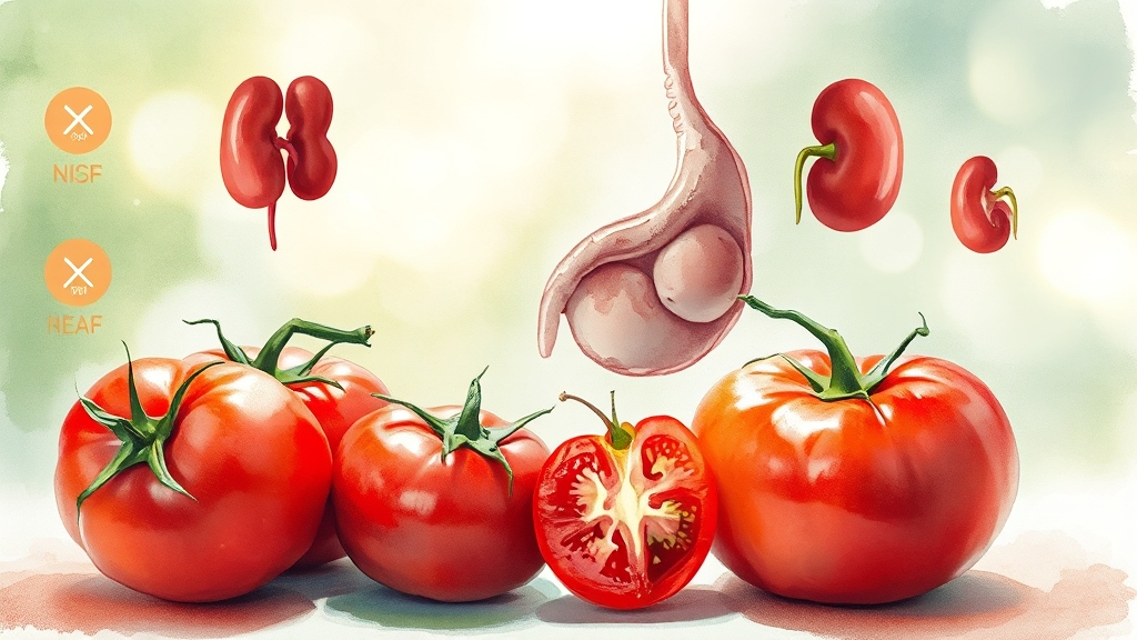 토마토 섭취 시 주의사항 (watercolor 스타일)