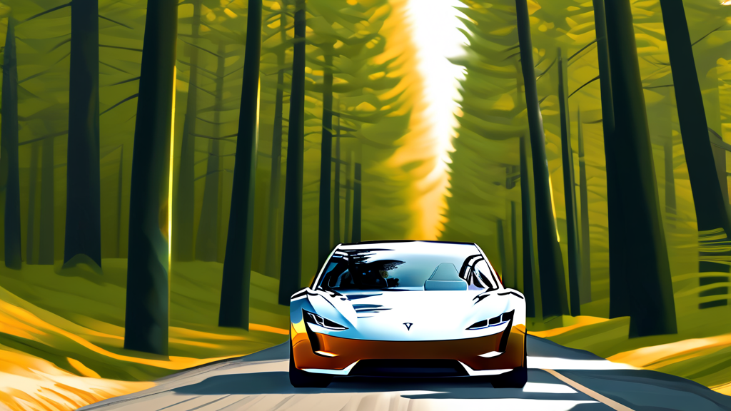 테슬라 주가 전망: 기술적 반등 vs 장기 하락 (illustration 스타일)