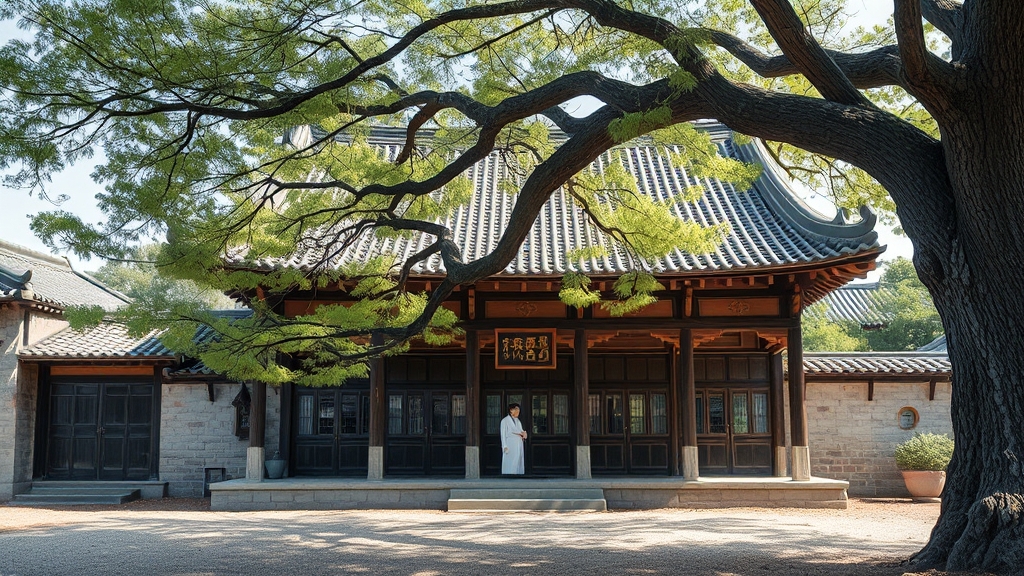 명재고택의 역사와 유래 (realistic 스타일)