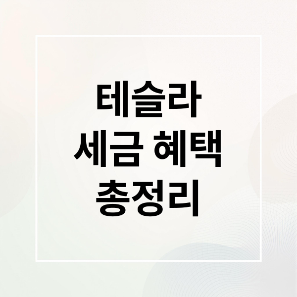 테슬라
세금 혜택
총정리 (테슬라 전기차 세금 혜택)